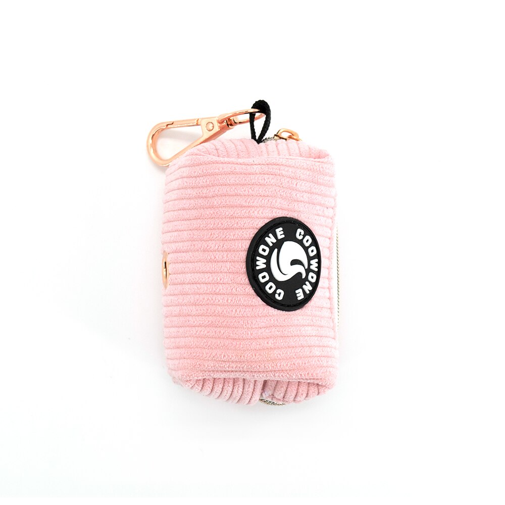 Poop Bag Holder - Pink Corduroy