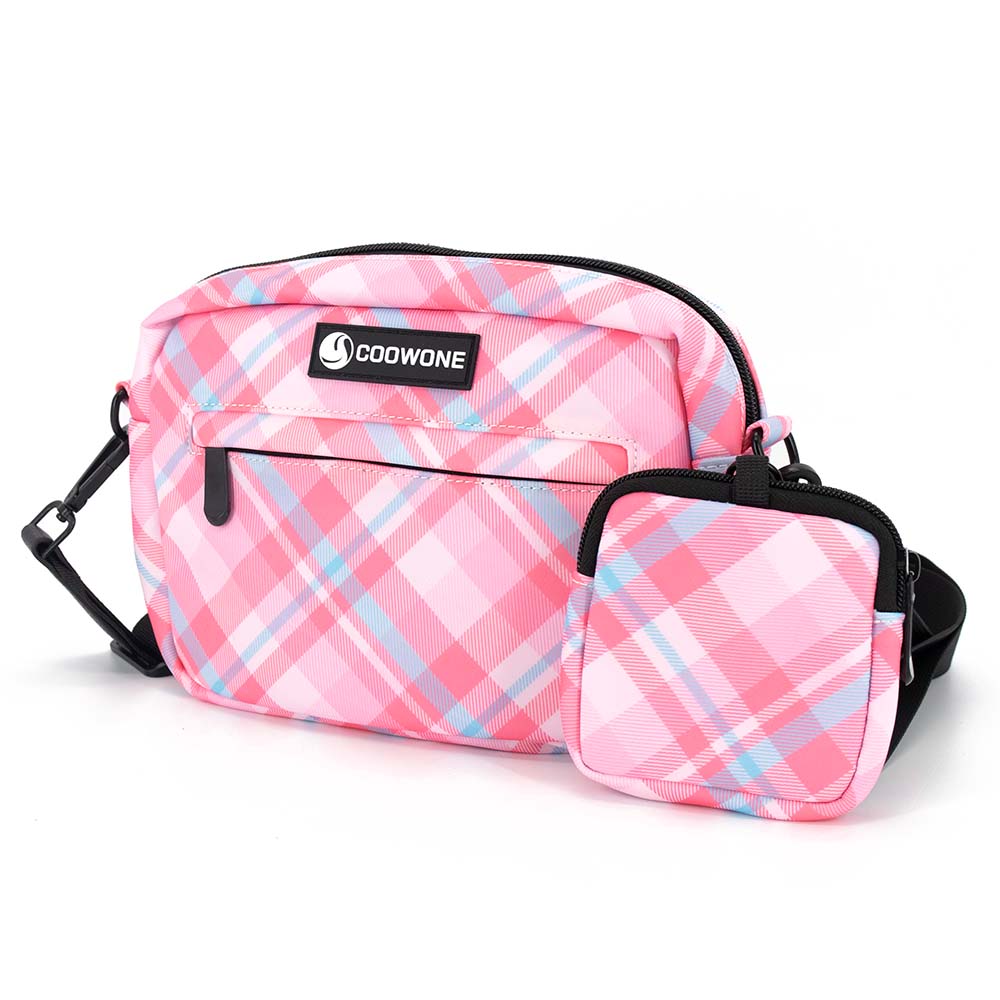 Dog Walking Bag - Pink Tartan