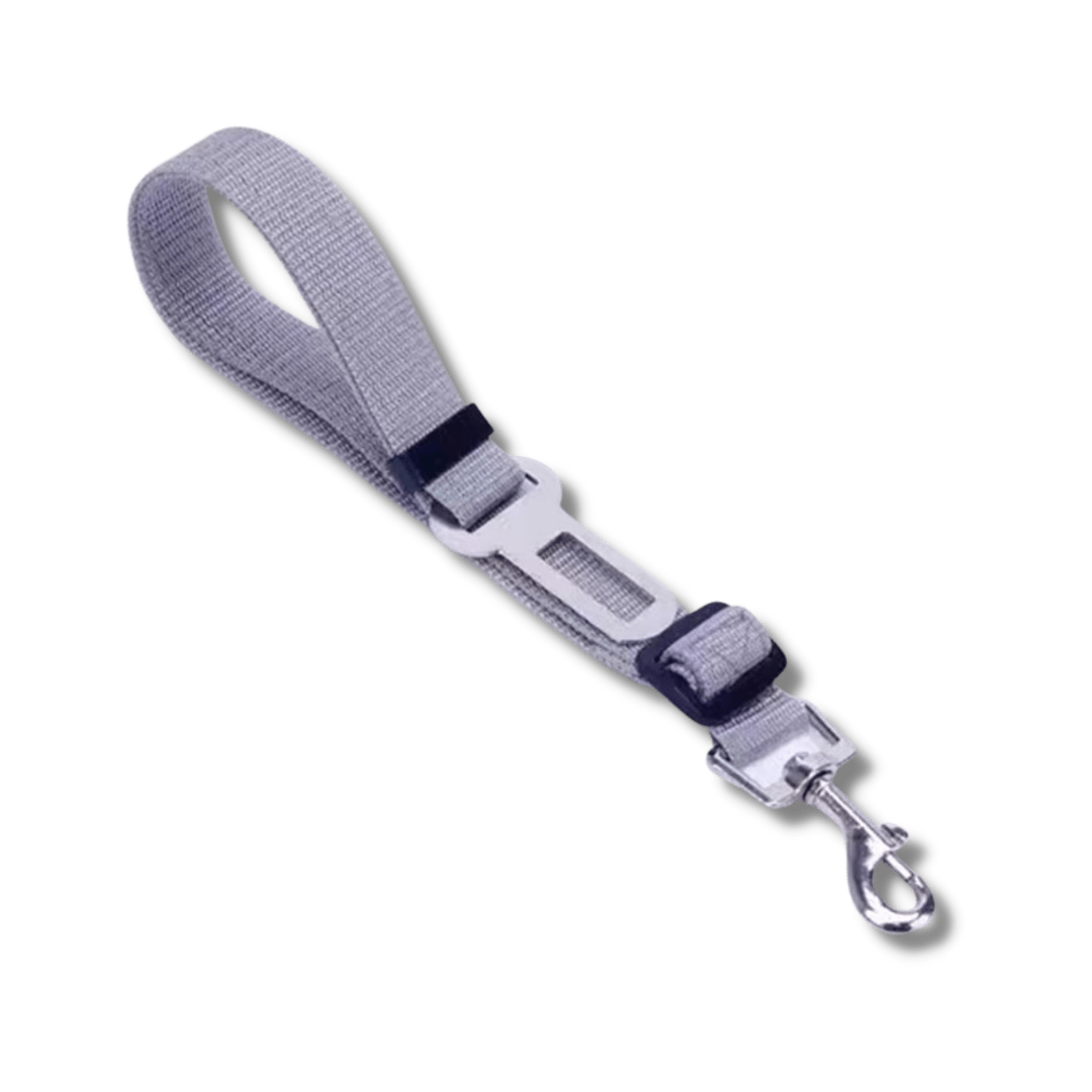 grey adjustable car safety belt for dogs