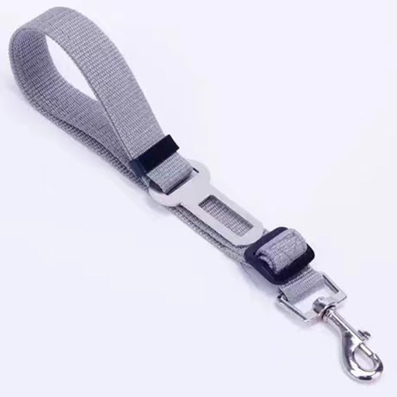 grey adjustable car safety belt for dogs