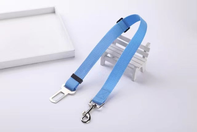 blue adjustable car safety belt for dogs